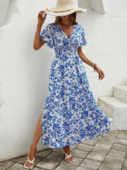 Boho Floral V-Neck Maxi Dress