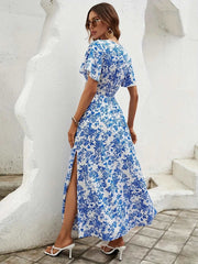Boho Floral V-Neck Maxi Dress