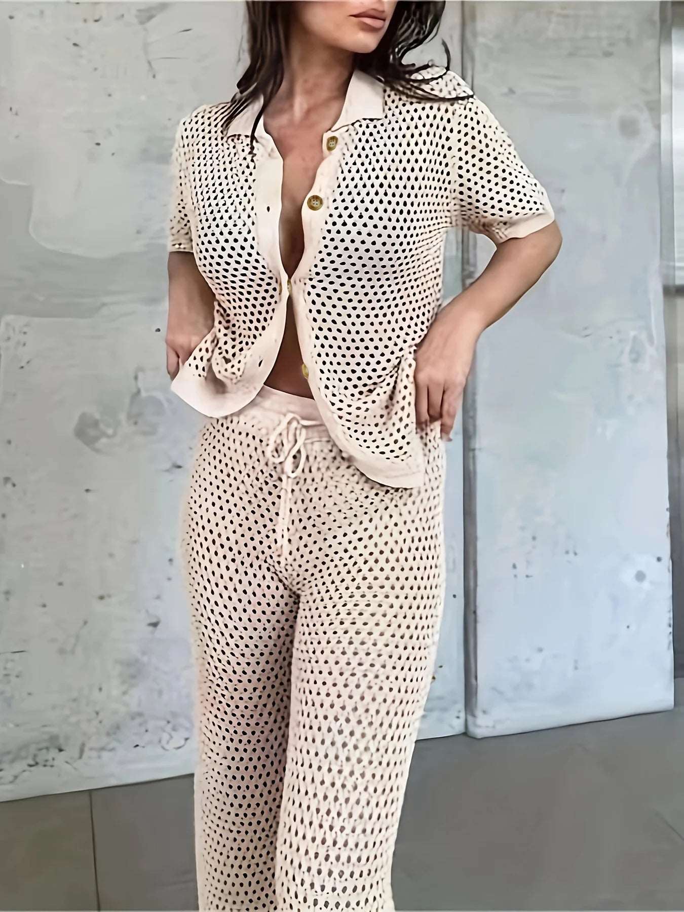 Boho Knit Beach Two-piece Set