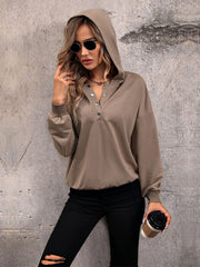 Casual Knit Hoodie Sweatshirt