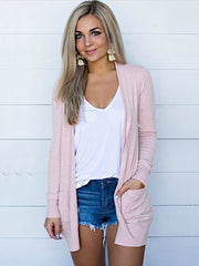 Casual Long Sleeve Knit Cardigan