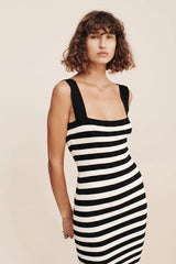 Chic Striped Ankle-Length Dress