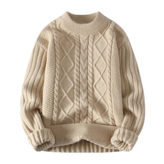 Khaki Cable Knitted Pull Over Sweater