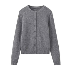 Dark Gray Knit Cardigan Sweater