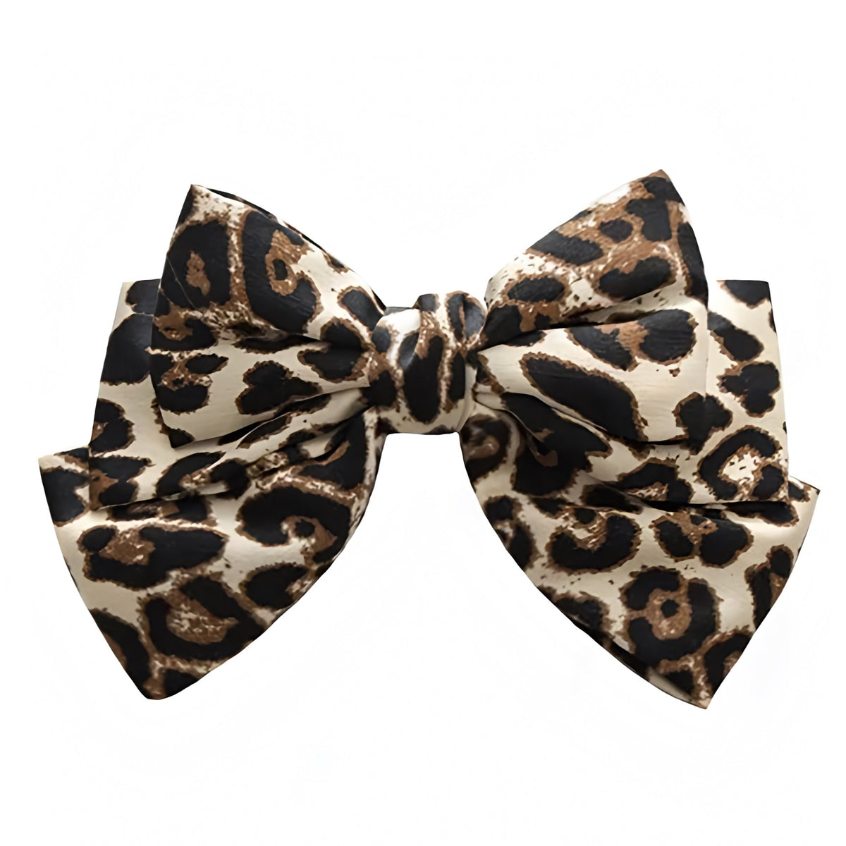 Leopard Print Clip-In Hair Bow