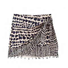 Málaga Animal Print Multi-Color Low Rise Bohemian Mini Skirt