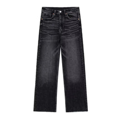 Dark Gray Light Wash Low Rise Denim Jeans