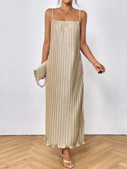 Elevate Your Style with Solid Plisse Cami Dress - The Perfect Blend of Style and Comfort
