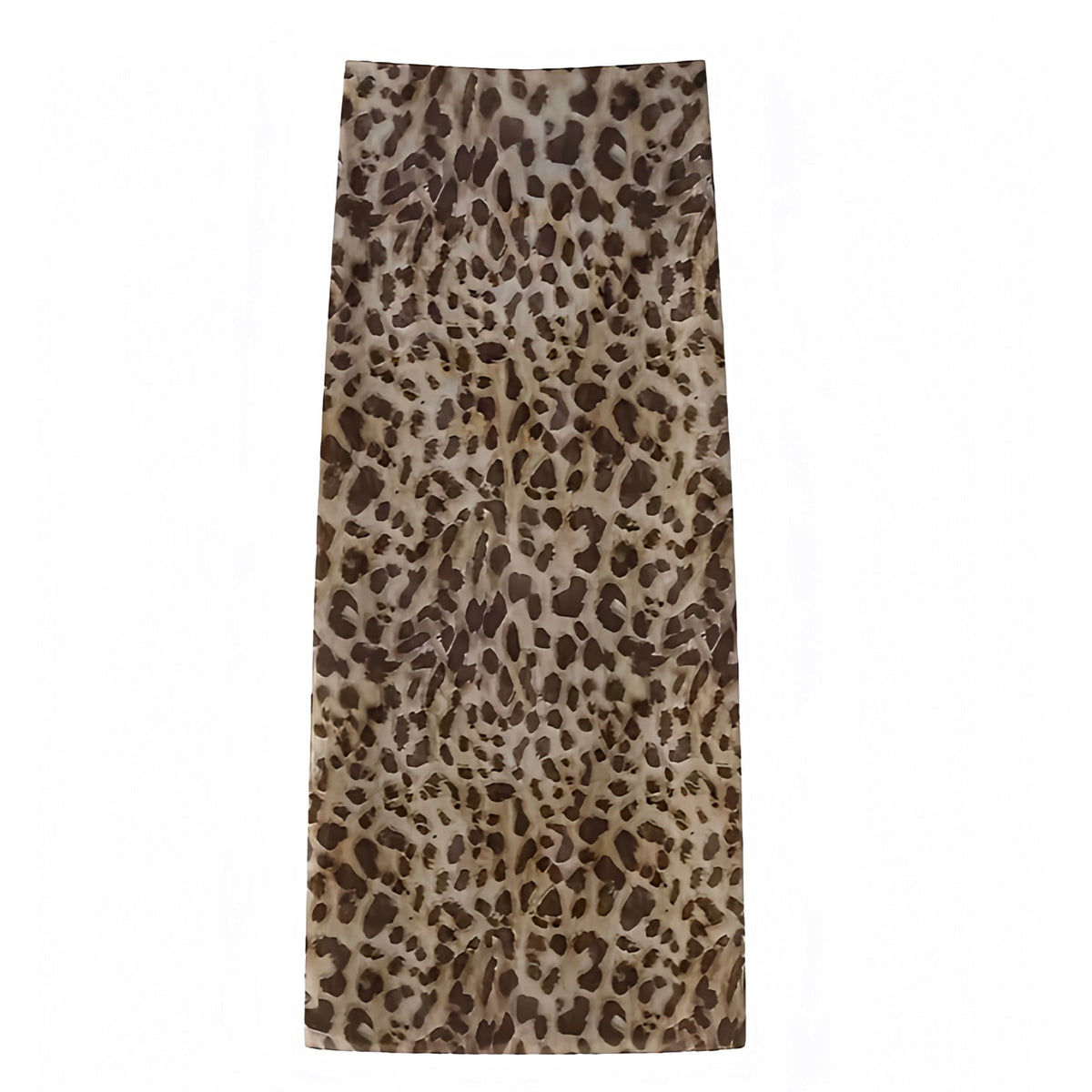 Leopard Print Slim Fit Spandex Low Rise Maxi Skirt