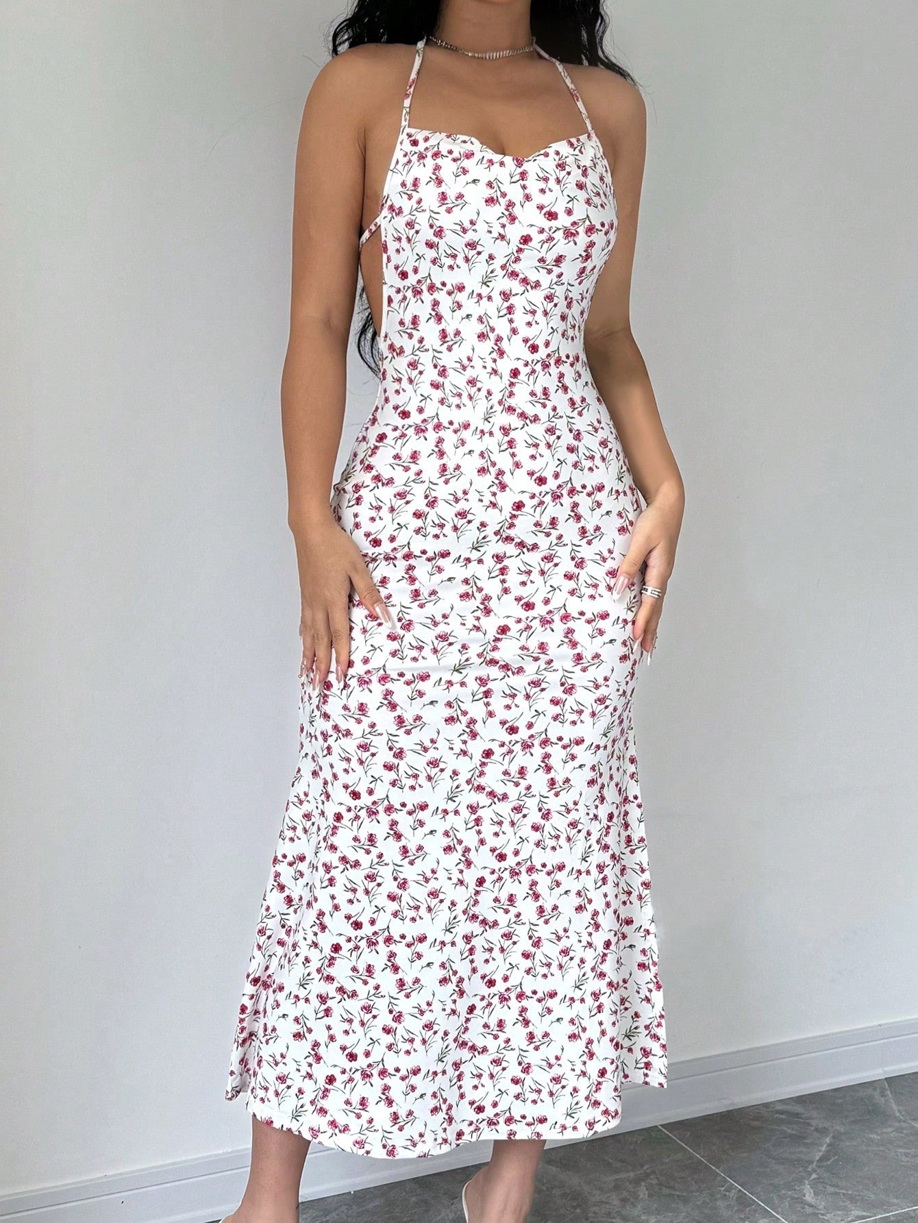 Floral Halter Backless Dress: Your Perfect Summer Vacation Outfit