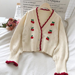 Cherry Embroidered Sweater