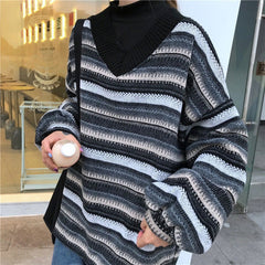 Goblincore Stripe Knit Sweater