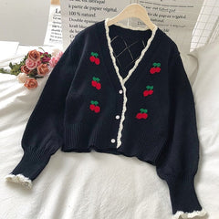 Cherry Embroidered Sweater