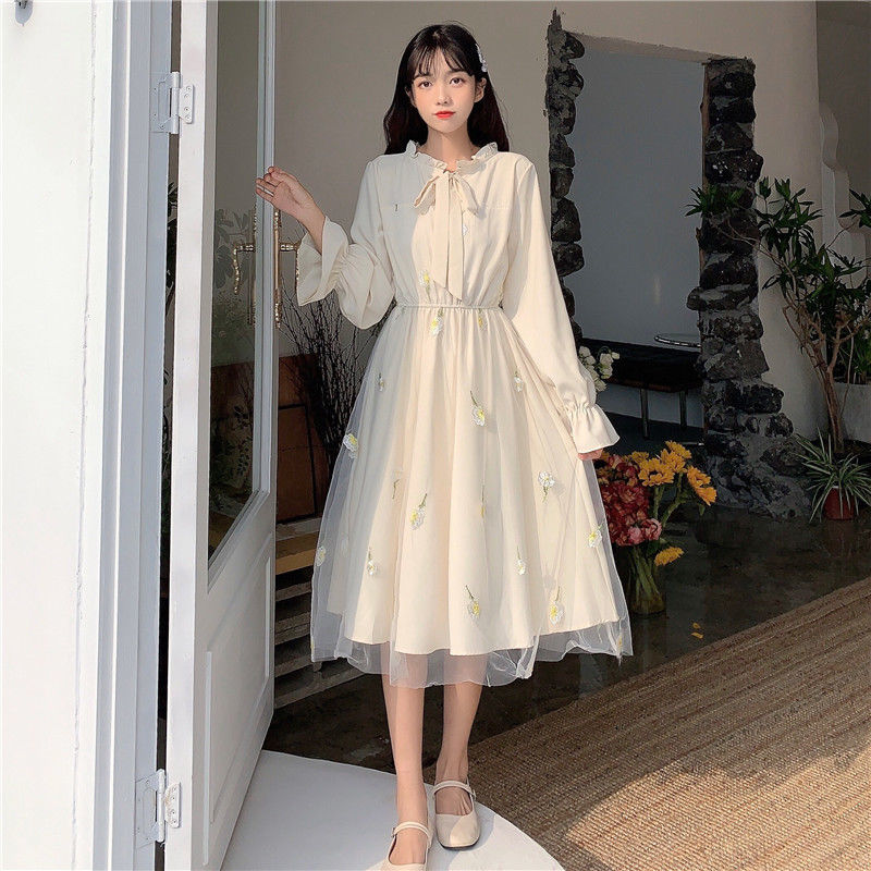 Floral Embroidery Elegant Dress
