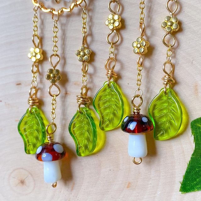 Fairy Mushrooms Dangles Earrings