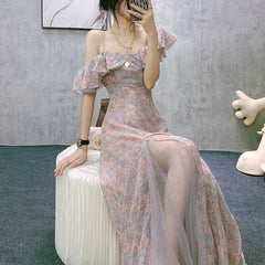 Fairycore Chiffon Midi Dress