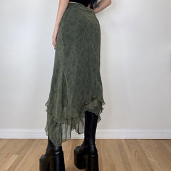 Goblincore Floral Long Skirt