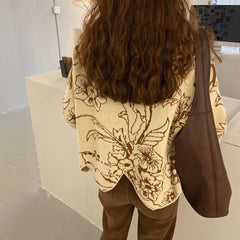 Irregular Retro Fashion Floral Sweater