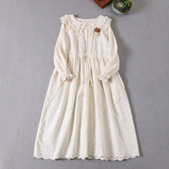 Fairycore Embroidery Flower Dress
