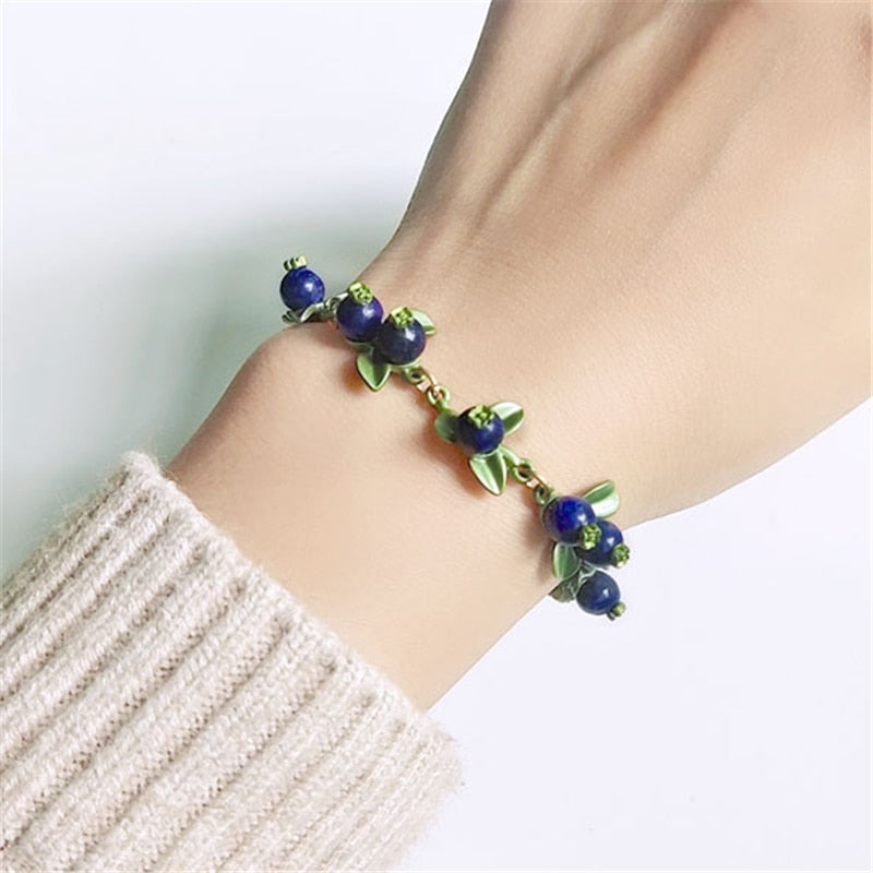 Goblincore Blueberry Pearl Bracelet