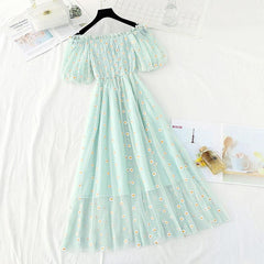 Fairycore Embroidery Mesh Dress