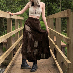 Goblincore Brown Long Skirt