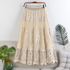 Crocheted Hollow Long Skirt