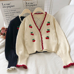 Cherry Embroidered Sweater