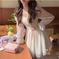Fairycore Long Sleeve Lace Dress