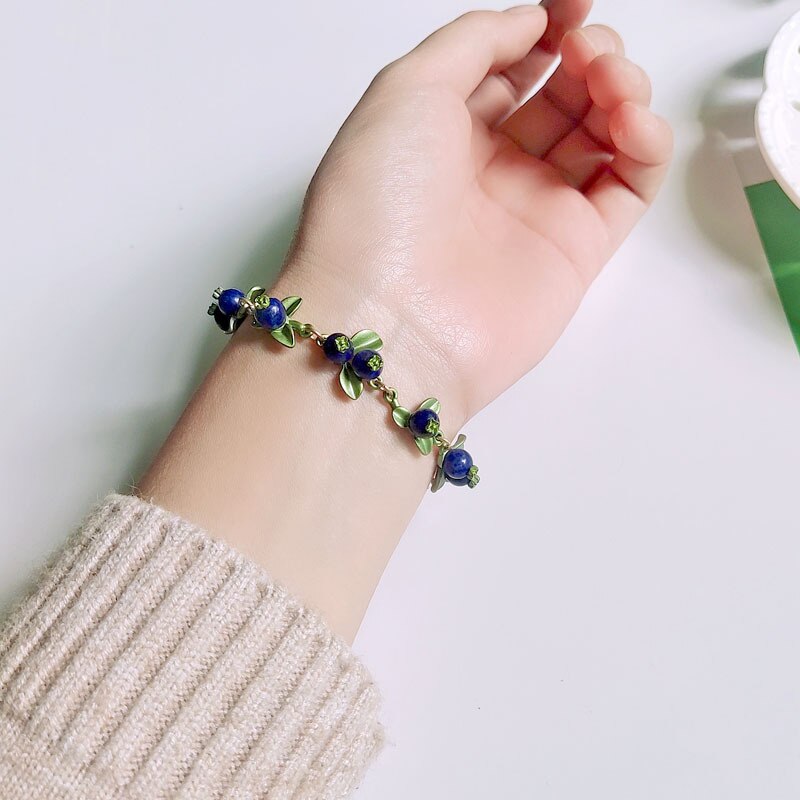 Goblincore Blueberry Pearl Bracelet