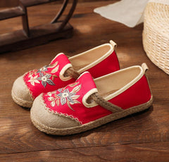 Embroidered Flat Espadrilles