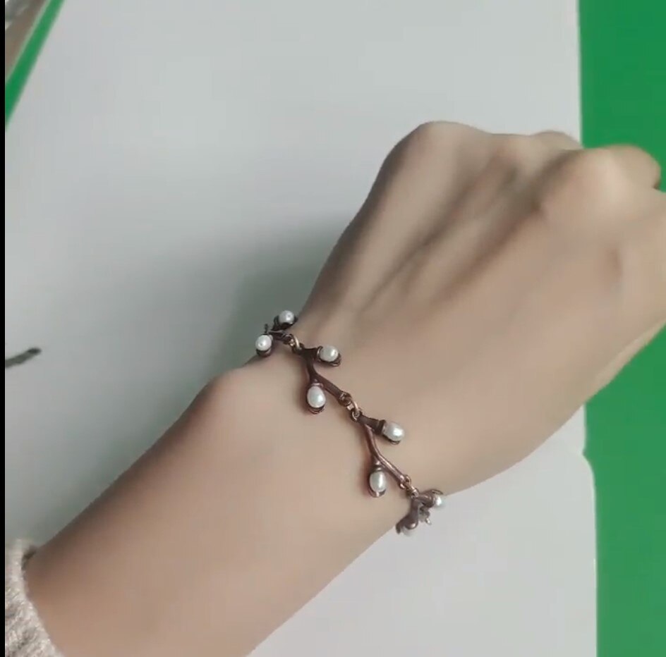Goblincore Blueberry Pearl Bracelet