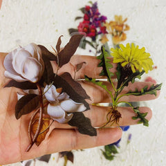 40pcs/pack Vintage Flower Illustration Stickers