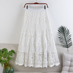 Crocheted Hollow Long Skirt