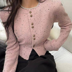 Fashion V neck Pure  Fastener Coats