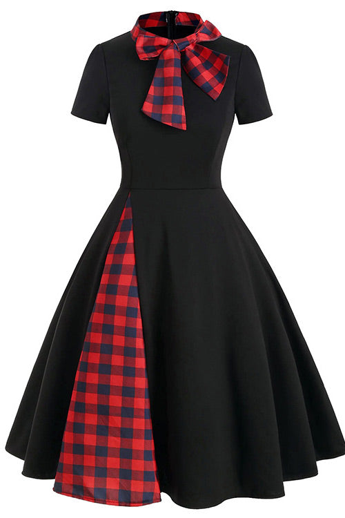 Knee Length Black A-Line Graduation Dress – Toadds
