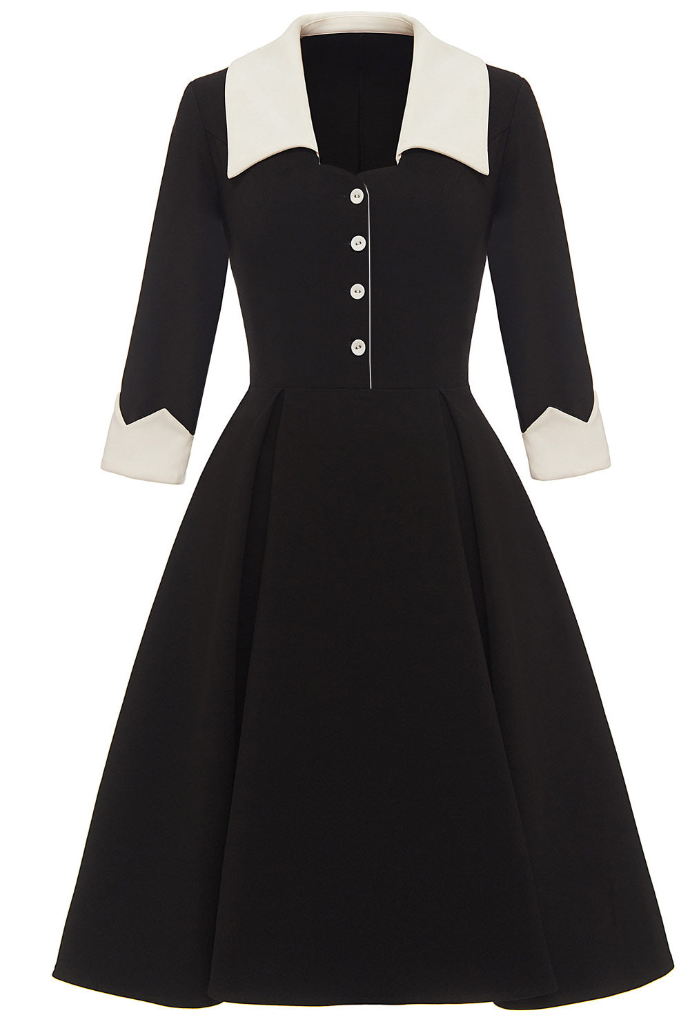 Midi Black And White A-Line Dress – Toadds