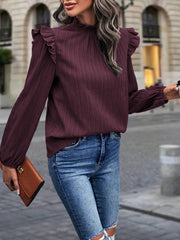 Crochet Lace Textured Ruffle Top