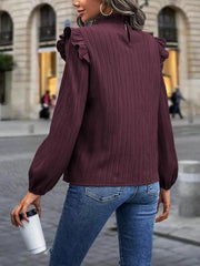 Crochet Lace Textured Ruffle Top