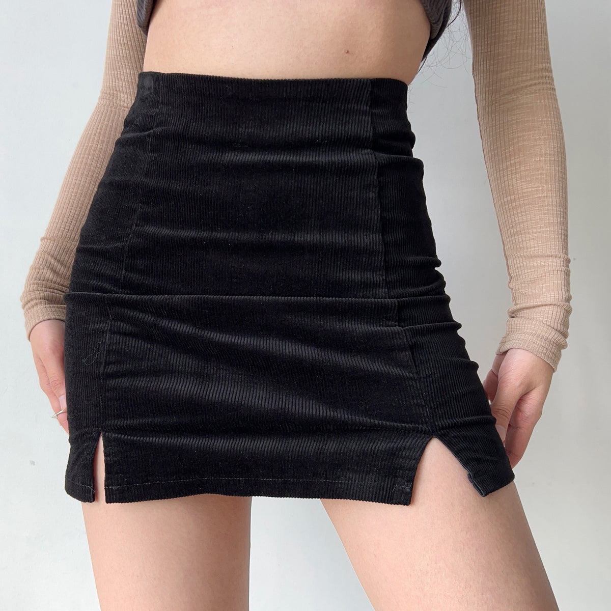 Necessity Corduroy Split Skirt