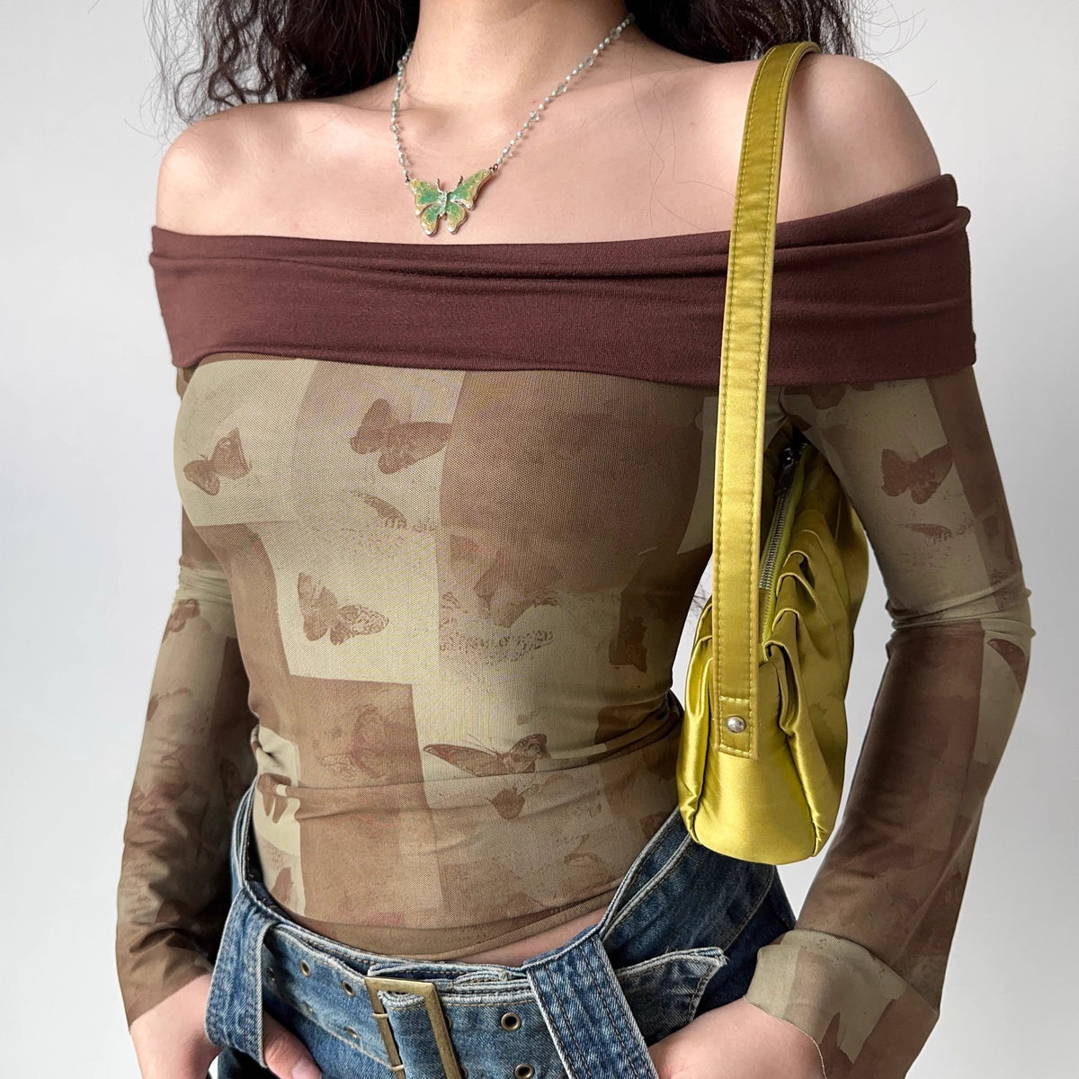 Maya Butterfly Off-Shoulder Top ~ HANDMADE
