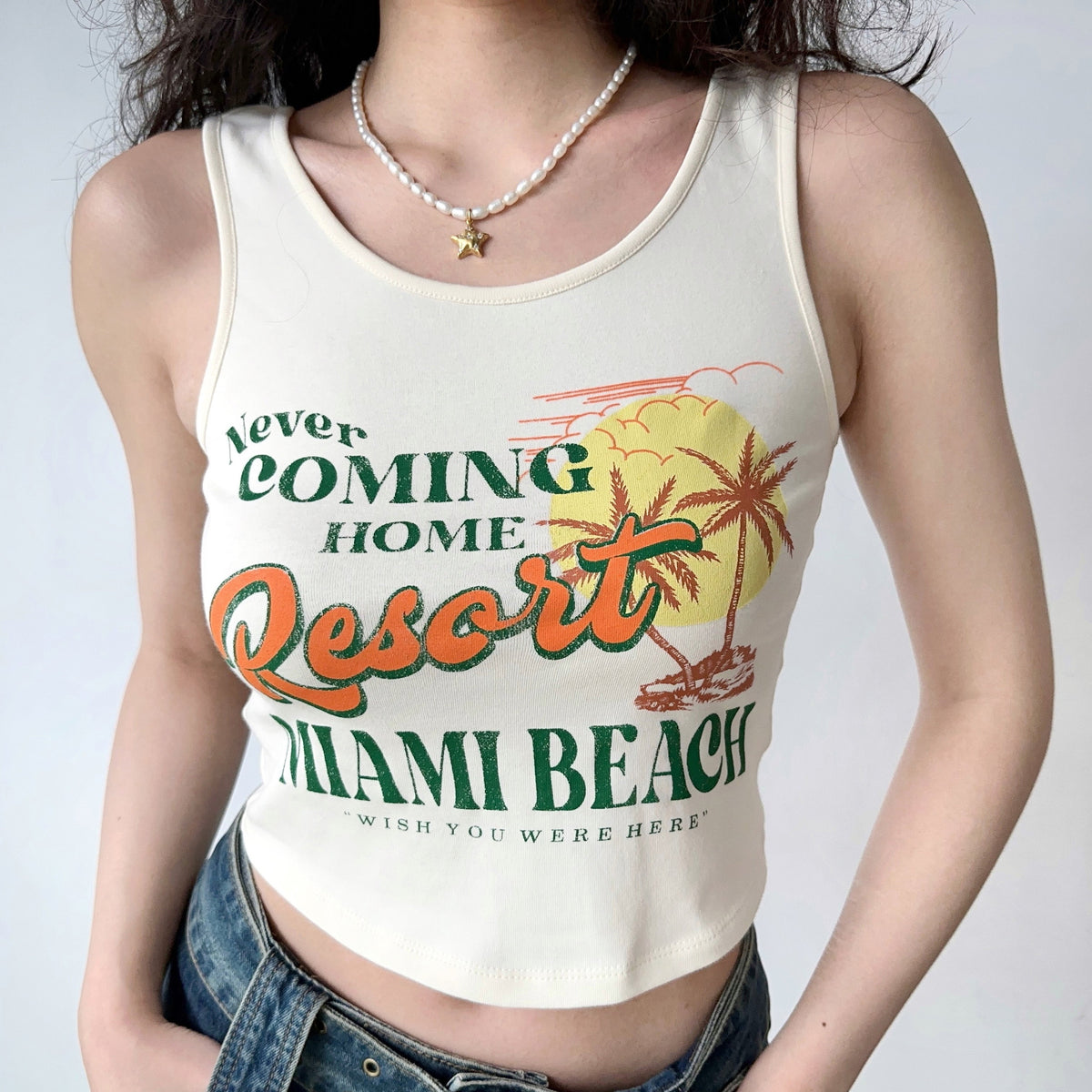Miami Beach Cropped Camisole ~ HANDMADE