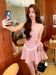 Peach Garden Two-Piece Set ~ HANDMADE