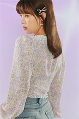 Rosalie Oil Painting Floral Top ~ HANDMADE