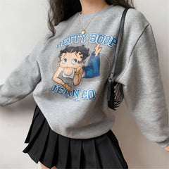 Miss Betty Crewneck ~ HANDMADE // Grey