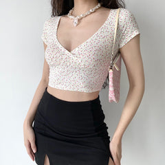 Miniature Peony Wrap Top