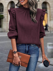 Crochet Lace Textured Ruffle Top