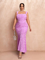 Pretty in Pink:  Plus Size Ruffled Pencil Dress for Sweet Summer Days