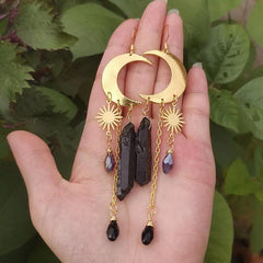 Fairy Crystal with Moon and Stars Earrings