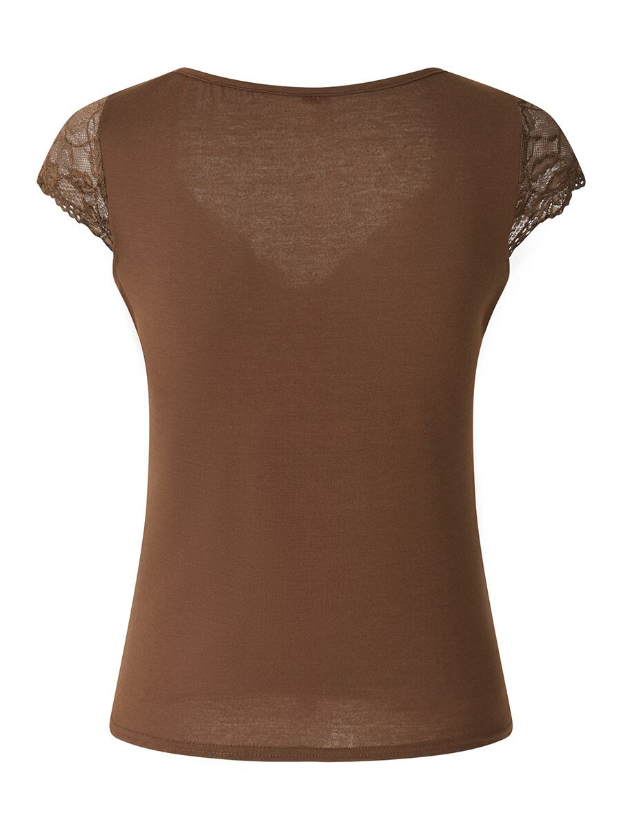 Fairy Grunge Lace Trim Crop Top